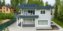 Двухэтажный дом из клееного бруса по проекту Вильянди - фото 2 на сайте Holz House